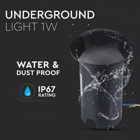 grondspot VT-1161 led 12V 6500K IP67 zwart