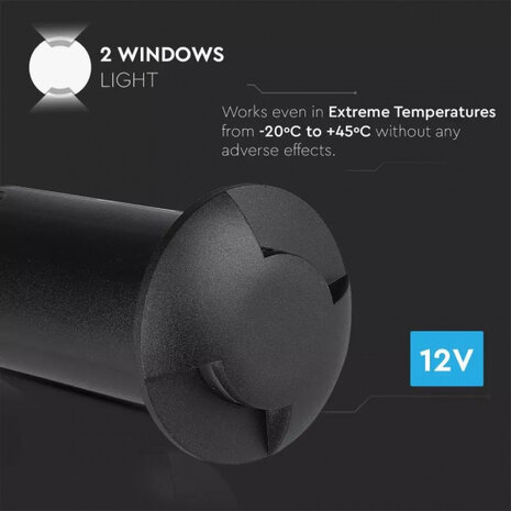 grondspot VT-1161 led 12V 6500K IP67 zwart