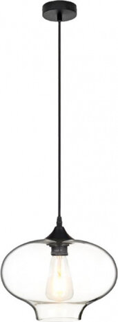 hanglamp VT-7229 E27 60W IP20 glas/staal transparant