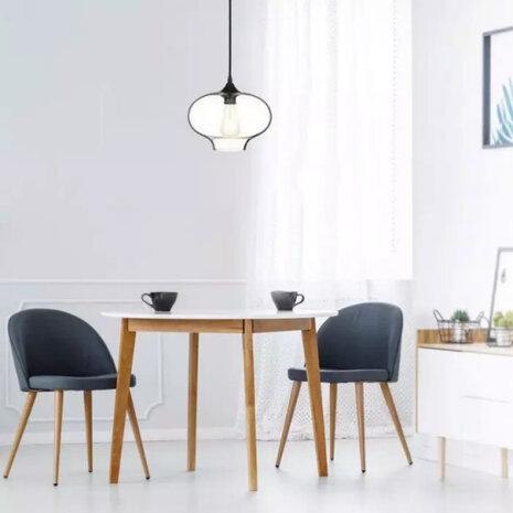 hanglamp VT-7229 E27 60W IP20 glas/staal transparant