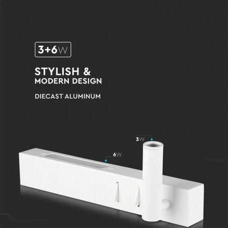 wandlamp  VT-2953 led 30 cm 9W 3000K 680lm wit