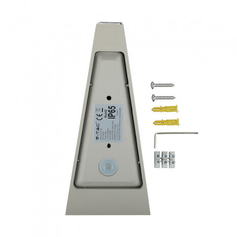 wandlamp VT-826 led 9 x 20 cm 6W 3000K 660lm IP65 grijs