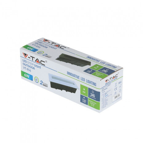 trapverlichting VT-856 6W 3000K 240lm 21 cm aluminium zwart