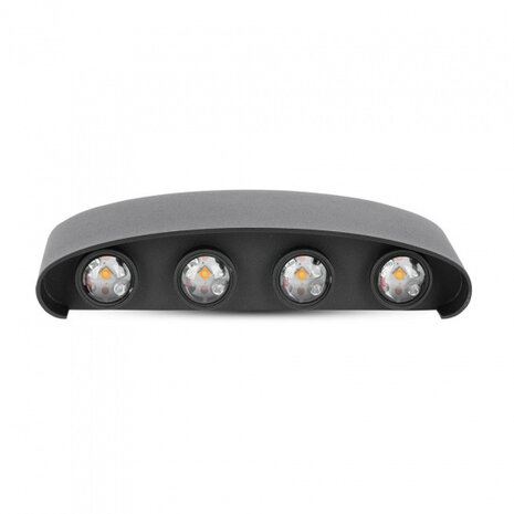 wandlamp VT-848 led 20 x 9 cm 8W 3000K 800lm IP54 zwart