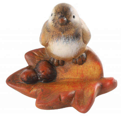 beeldje Vogel Timo 9,2 x 8,2 cm polysteen bruin