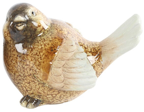 beeldje Vogel Gizmo 8 cm polysteen bruin