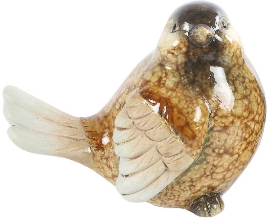 beeldje Vogel Gizmo 8 cm bruin polysteen