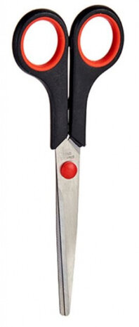 schaar 7,5 x 1 x 21,5 cm RVS zwart/rood