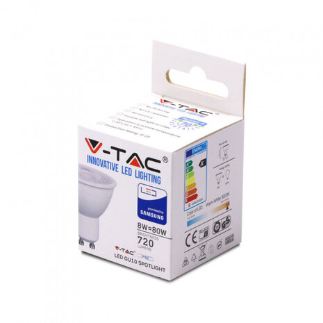 spot VT-291 led GU10 5 x 5,5 cm 3000K 720lm IP20 wit