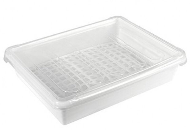 vershoudbak Lagos 3 liter 30,5 x 23,5 cm wit/transparant