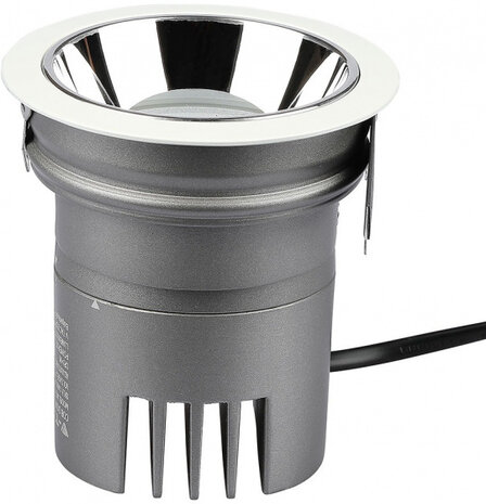 plafondspot VT-2907 led 6W 3000K 400 lm rond grijs/wit