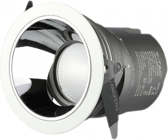 plafondspot VT-2911 led 10W 3000K 650lm rond grijs/wit