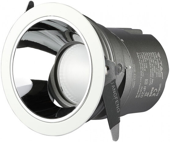 plafondspot VT-2911 led 10W 4000K 650lm rond grijs/wit