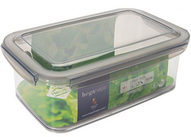 bewaardoos Tritan 1,9 liter 24 x 15,2 x 8,8 cm grijs
