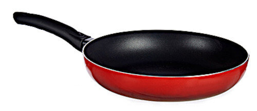 koekenpan Modena 28 cm aluminium zwart/rood