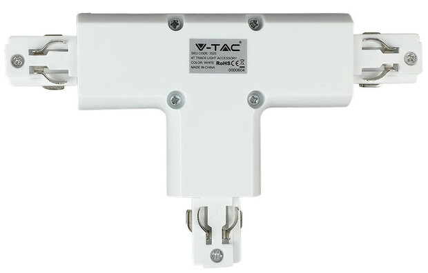 T-connector railverlichting 18 x 11 cm IP20 ABS wit
