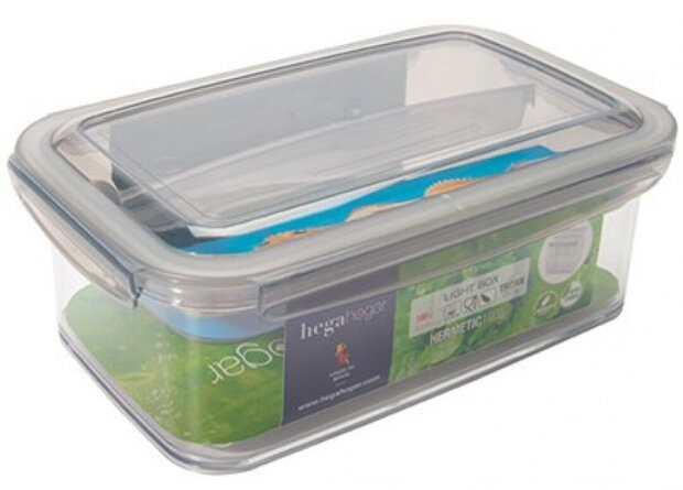 lunchbox Tritan 3-vaks 1,9 liter 24 x 15,2 x 8,8 cm grijs