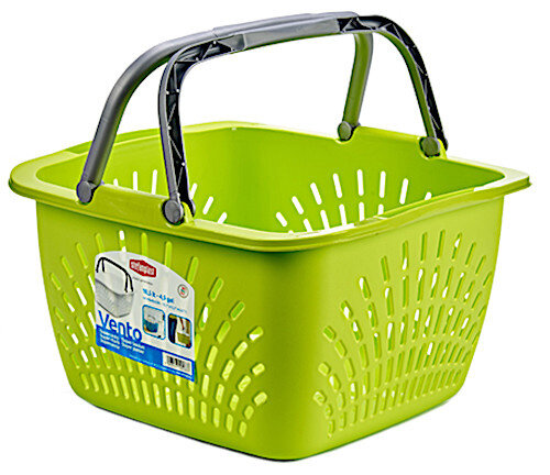 opbergmand 18 liter 39 x  39 x 21,5 cm groen/grijs