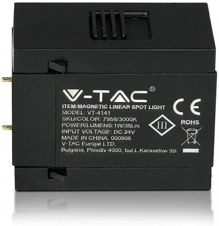 schijnwerper VT-4141 led 5,9 cm 1W aluminium zwart