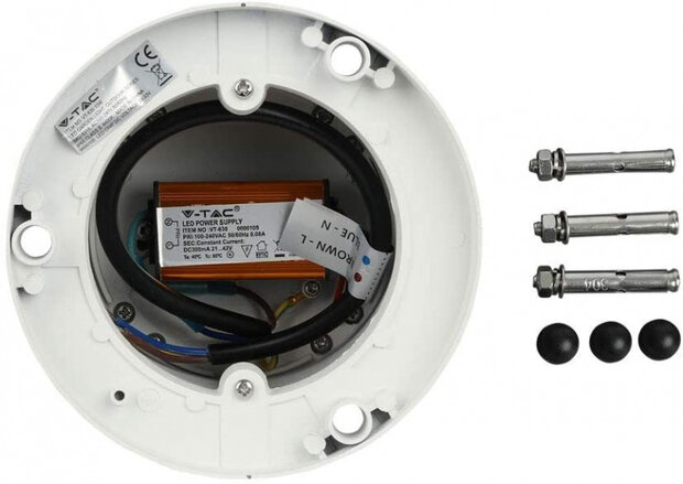 padverlichting VT-830 10W led 6400K 450lm aluminium wit