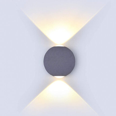 wandlamp VT-836 led 11,2 cm 6W 4000K 660lm grijs