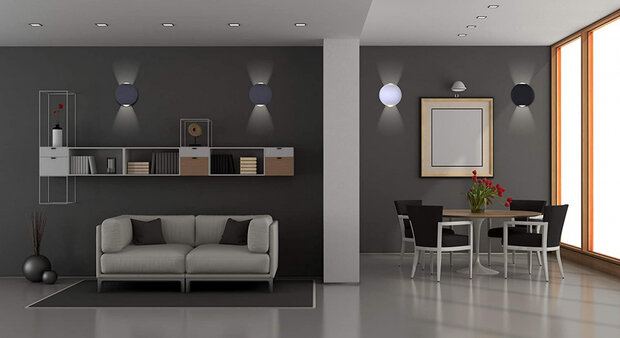 wandlamp VT-836 led 11,2 cm 6W 4000K 660lm grijs