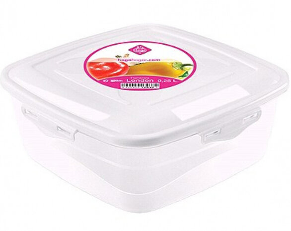 lunchbox London 250 ml 10,6 x 4,3 cm transparant/wit