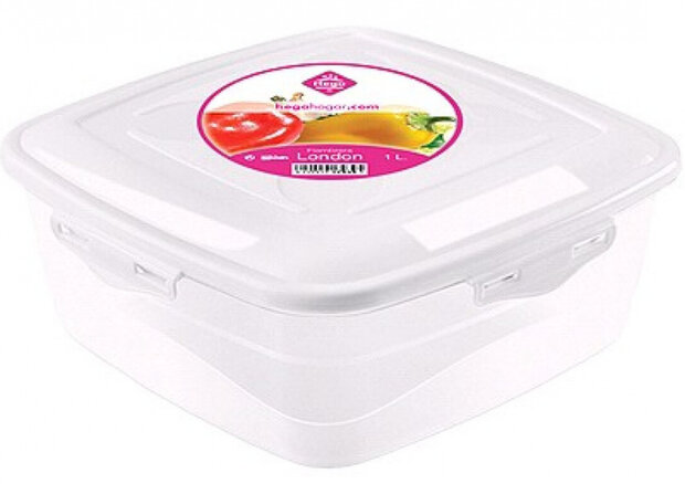 lunchbox London 1 liter 17 x 6,2 cm transparant/wit