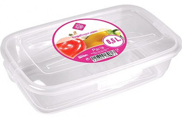 lunchbox Paris 500 ml 18 x 10 x 4,5 cm transparant