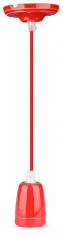 hanglamp VT-7998 E27 60W 4,7 x 75 cm porselein rood
