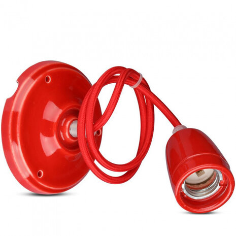 hanglamp VT-7998 E27 60W 4,7 x 75 cm porselein rood
