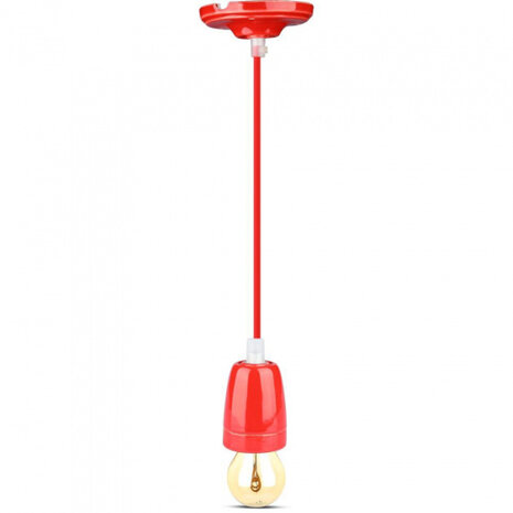 hanglamp VT-7998 E27 60W 4,7 x 75 cm porselein rood