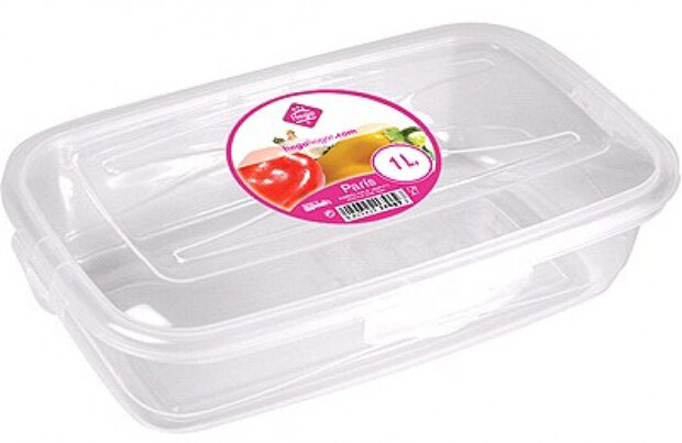 lunchbox Paris 1 liter 22,5 x 13,8 x 6,1 cm transparant