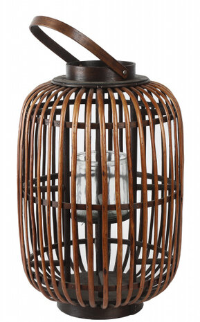 windlicht Omara 34 x 50 cm hout bruin