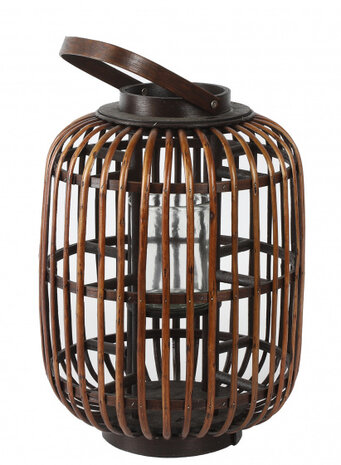 windlicht Omara 30 x 40 cm hout bruin