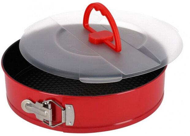 bakvorm Adriana 28 x 6,8 cm staal zwart/rood
