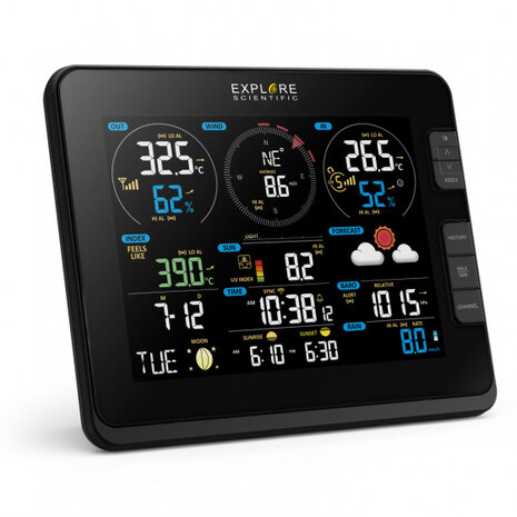 weerstation Explore Scientific 7-in-1 wit/zwart 4-delig