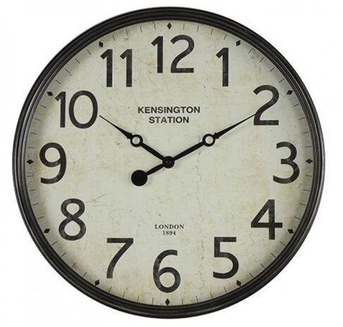 wandklok Harford 48 cm staal zwart