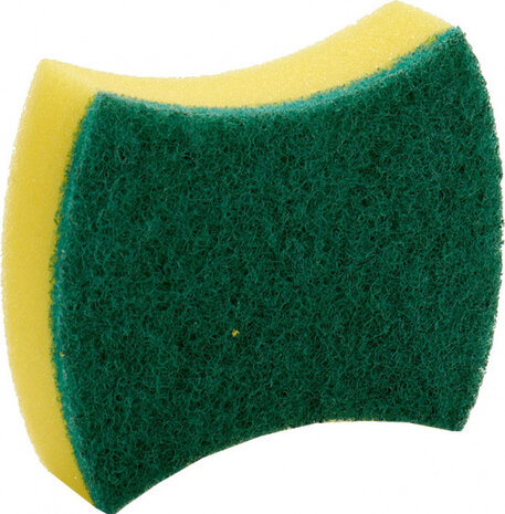 schuurspons 8 x 3 x 10 cm foam geel/groen