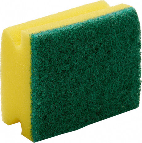 schuurspons 6,5 x 4 x 9 cm foam geel/groen
