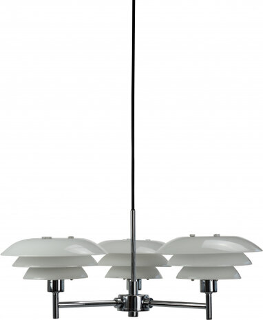 kroonluchter DL20 G9 33W 50 cm staal/glas zilver