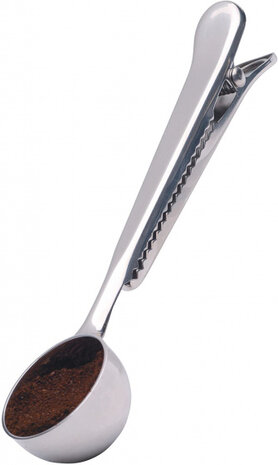 koffiemaatschep Le&#039;Xpress met clip 21 ml RVS zilver
