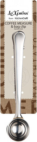 koffiemaatschep Le&#039;Xpress met clip 21 ml RVS zilver