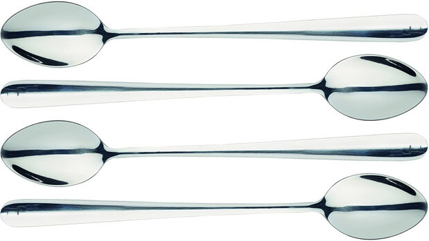 latte-lepels 12 cm RVS zilver 4 stuks
