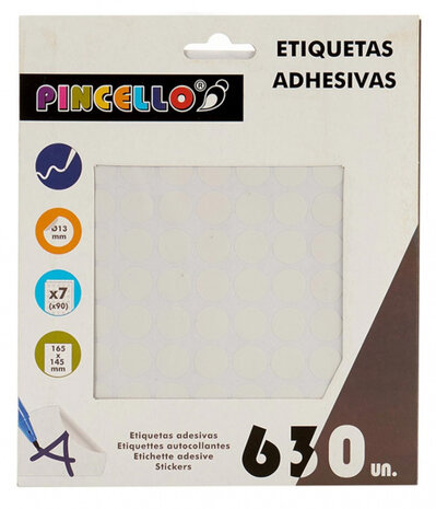 etiketten zelfklevend rond 18 mm papier wit 630 stuks