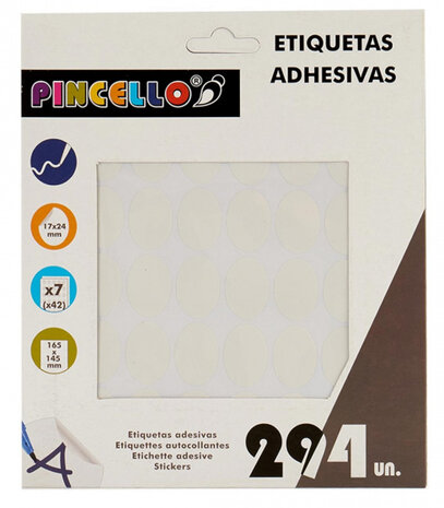 etiketten zelfklevend 17 x 24 mm papier wit 294 stuks