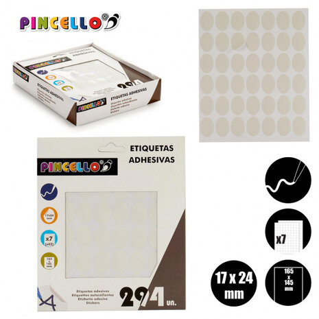 etiketten zelfklevend 17 x 24 mm papier wit 294 stuks