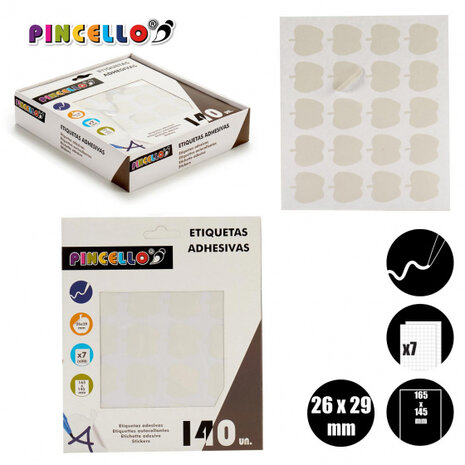 etiketten zelfklevend 22 x 49 mm papier wit 140 stuks