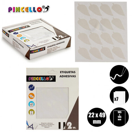 etiketten zelfklevend 22 x 49 mm papier wit 112 stuks