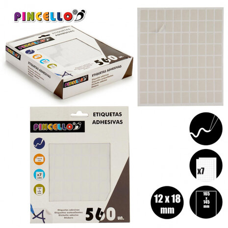 etiketten zelfklevend 12 x 18 mm papier wit 560 stuks